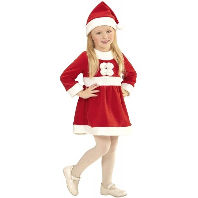 Costume Babbo Natale per bambina, per saggi, Carnevale, Natale