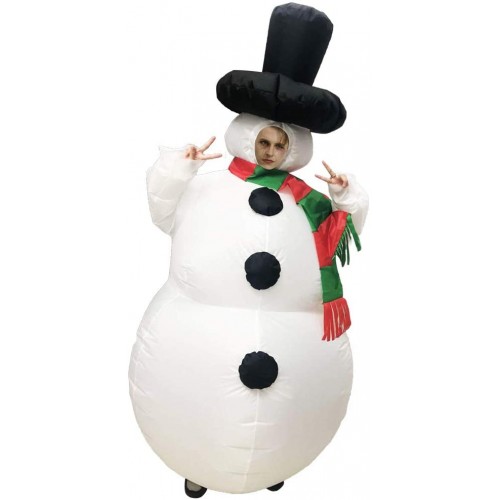 Costume Gonfiabile Pupazzo di Neve per adulti, vestito di scena