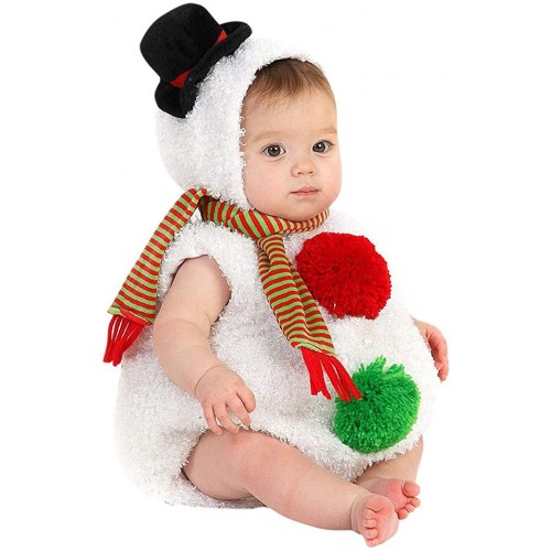 Costume neonato con sciarpa e cappello natalizio