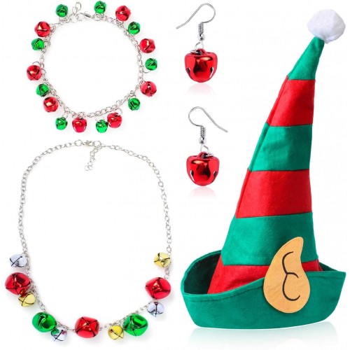 Set Cappello da Elfo con collana e orecchini, idea regalo