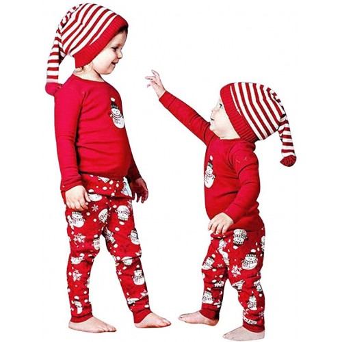 Pigiama natalizio per bambini, rosso, maniche lunghe
