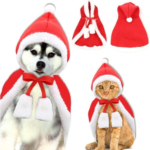 Mantello con cappuccio per animali domestici di Natale