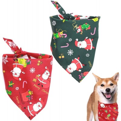 Bandana natalizia per cani o gatti, sciarpa per animali, 2 pezzi