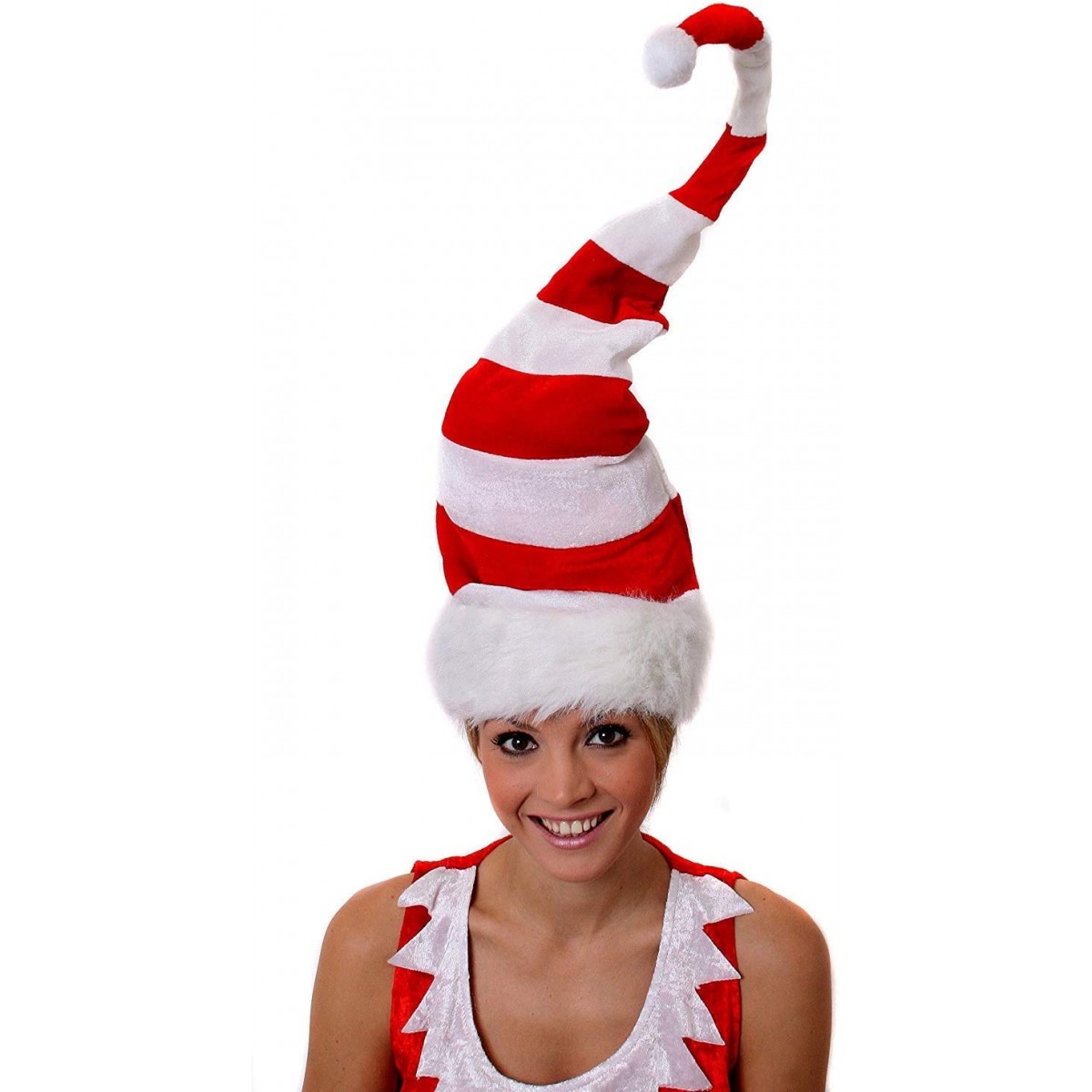 Cappello a strice bianco e rosso di Natale, per adulti, idea regalo