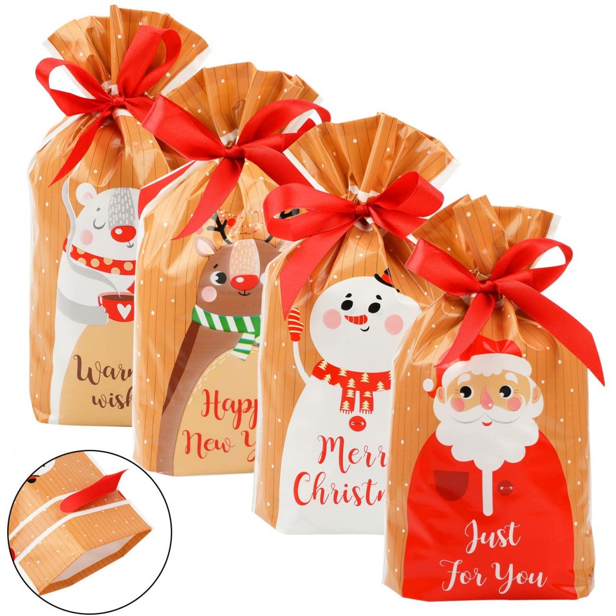 Giftmate ® 30 Sacchetti regalo di Natale Il modo più facile per impacchettare i vostri regali 