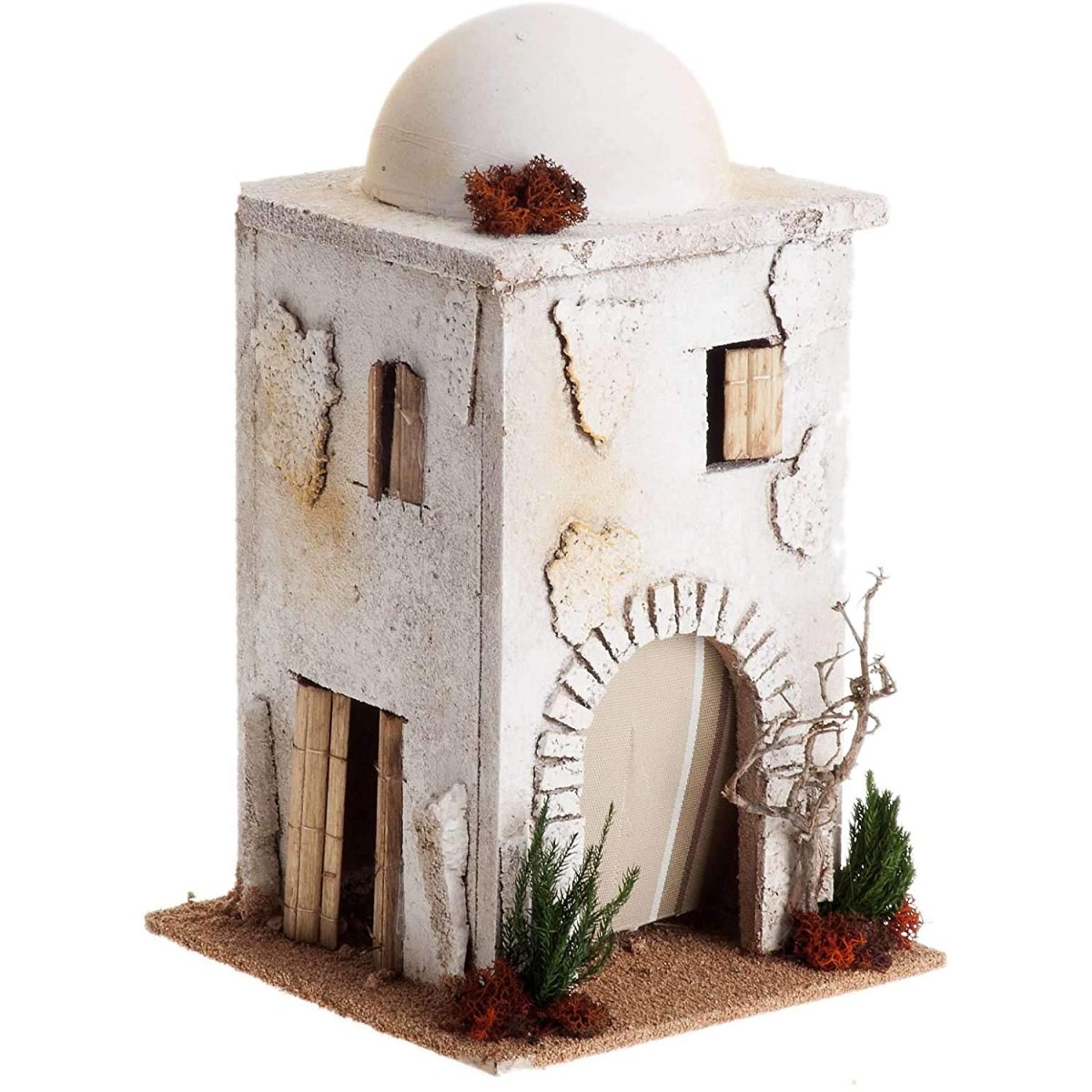 Casa araba con cupola per presepe, modellino in legno