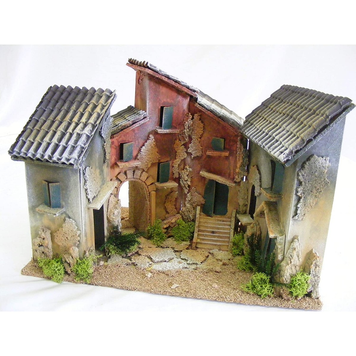 Modellino Borgo con 4 case per presepe
