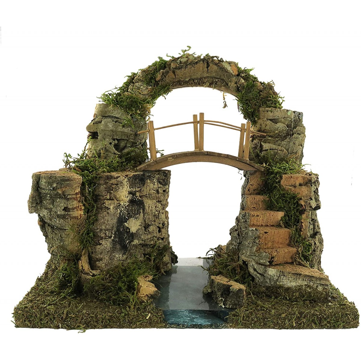 Modellino Arco di roccia con ponte sul fiume per presepe Natalizio