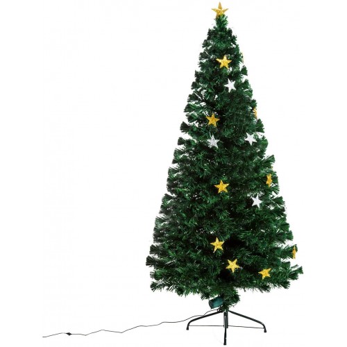 Albero di Natale in Fibra Ottica con 28 luci LED, abete da 180 cm