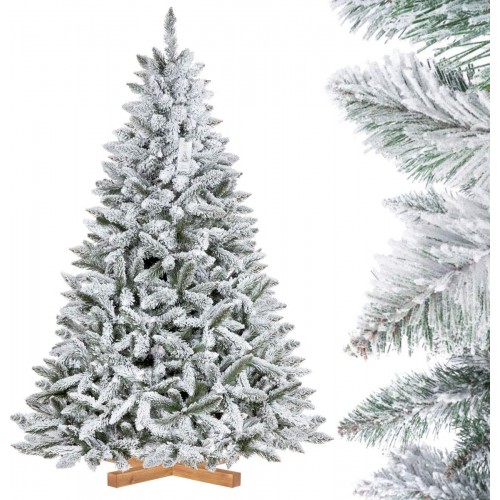 Albero di Natale abete innevato da 180 cm, non infiammabile