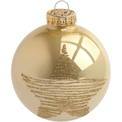 20 Christmas/palline albero di Natale 5 cm di diametro ORO-opaca con decoro stella