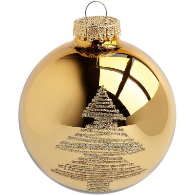 Ø 7cm in vetro soffiato e decorato a mano per albero di Natale Set 6 sfere ornamentali 