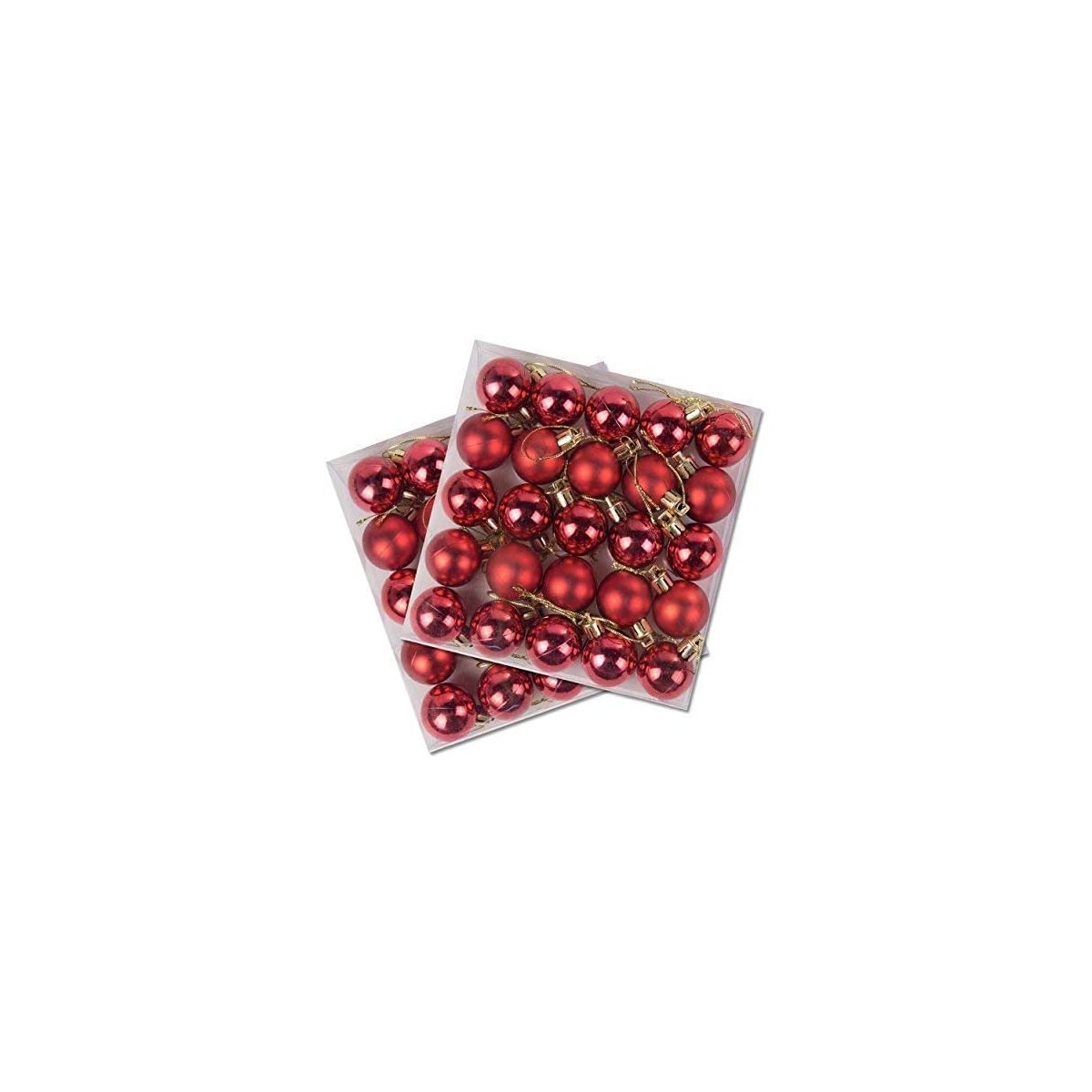 Confezione da 50 palline di Natale brillanti e opache rosse