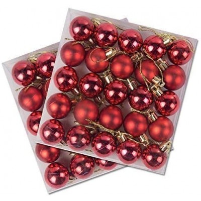 Confezione da 50 palline di Natale brillanti e opache rosse