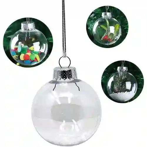 Set da 18 palline trasparenti per albero di Natale, personalizzabili