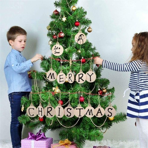 10 decorazione pendenti in legno per albero di Natale Pixnor motivo nascita di Gesù 