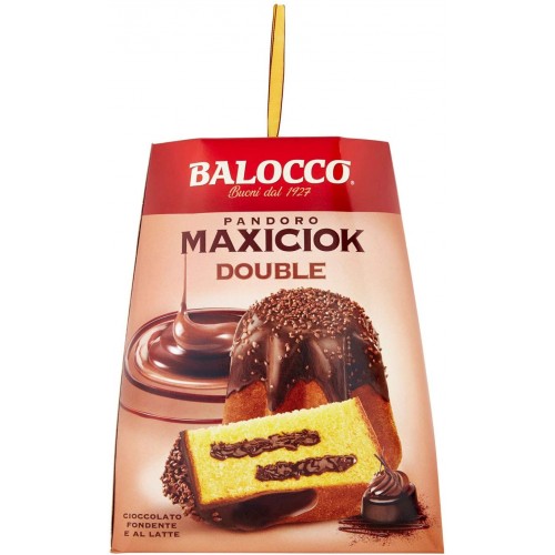 Pandoro MaxiCiok Balocco da 800gr, al cioccolato fondete e latte