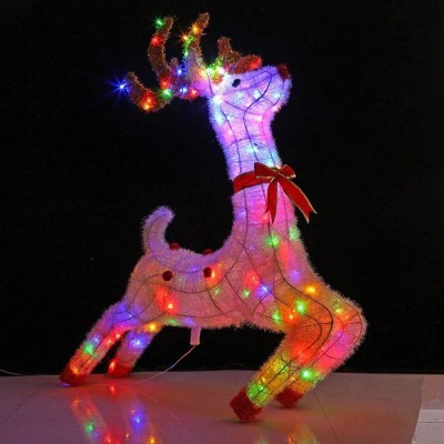 Renna luminosa a led multicolor da 1 metro, decorazione di Natale