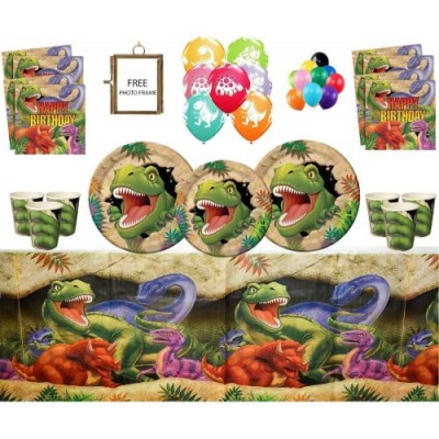 Dinosaur Party Supplies Dino Blast Happy Birthday Celebrations 16 Guests- Dinosaur Tableware Stampato Dino Balloons Plate Cup