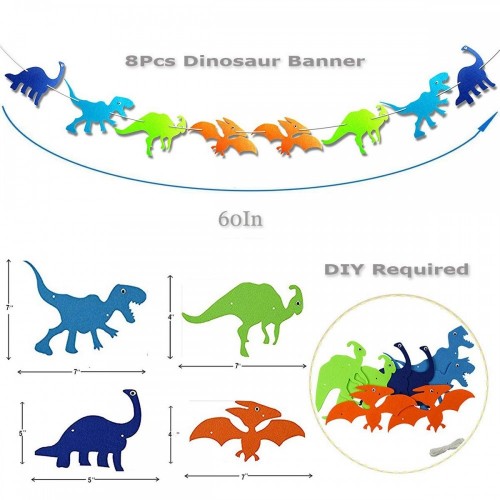 per compleanno dinosauro decorazione per ragazzi Dinosauro 24 pezzi feste e compleanni dei bambini Ghirlanda a spirale con dinosauro 
