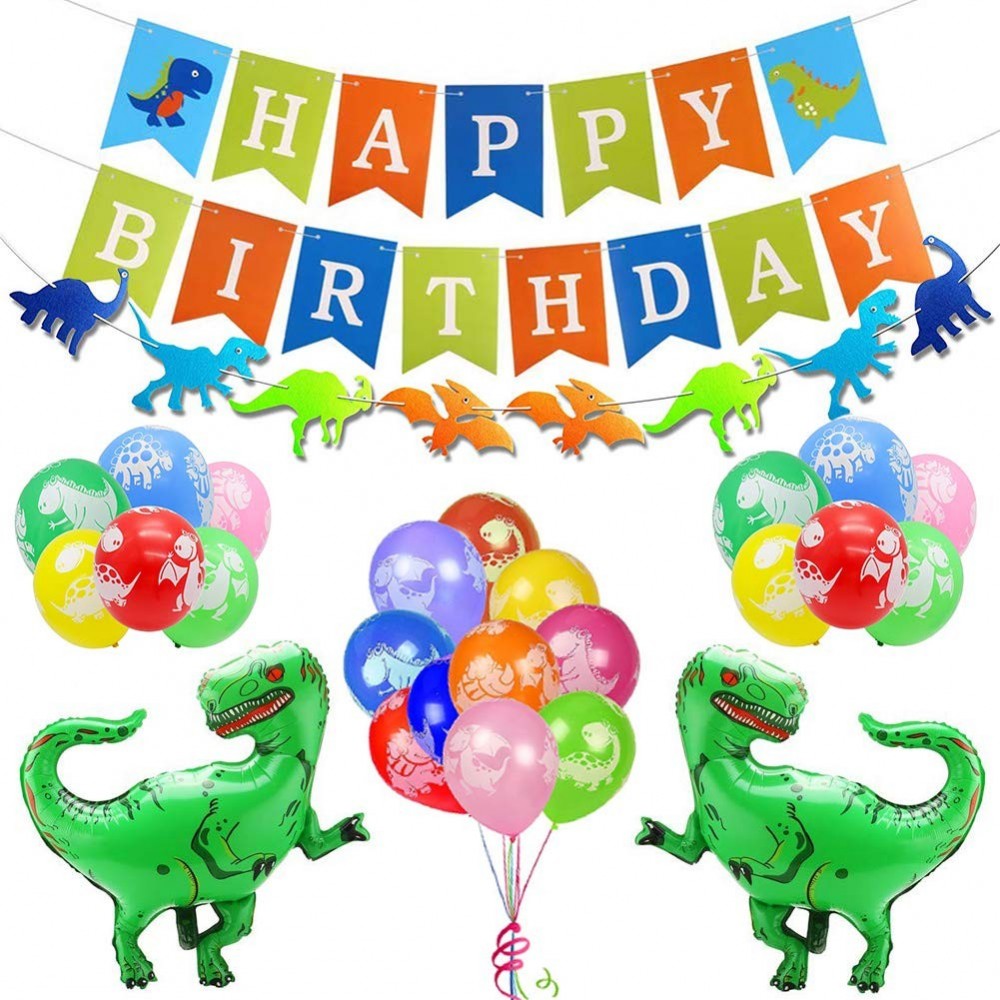 Decorazioni per Feste di Compleanno di Dinosauri per Ragazzi e Bambini Forniture per Feste a Tema Dino Banner Festa T-Rex Decorazione da Appendere alla Parete Striscione Happy Birthday Dinosauro 