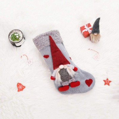 Calze natalizie da 45,7 cm di grandi dimensioni decorazione natalizia per la famiglia calze da appendere al camino classiche e personalizzate con gnomi di Babbo Natale 