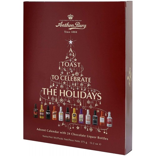 Calendario dell'avvento con famose marche di liquore, 24 mini bottiglie