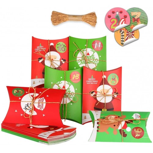 Set da 24 scatole tema Natale per i tuoi regali
