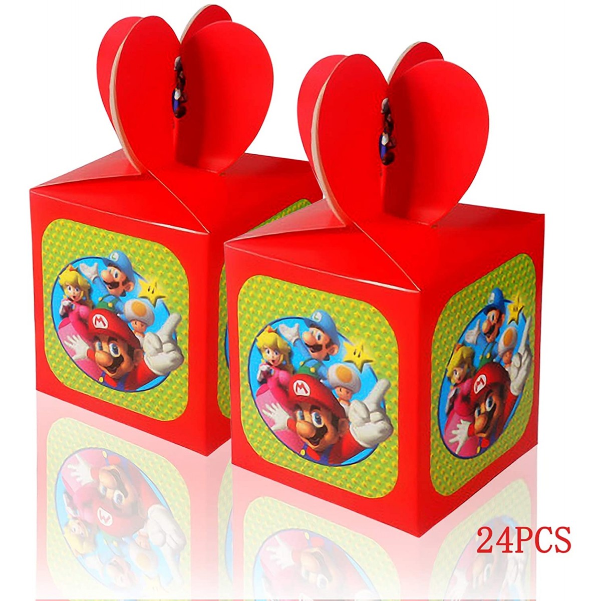 24 pezzi Scatole per feste di compleanno sacchetti per feste di compleanno per bambini e feste scatole regalo Mario scatole di caramelle a tema riutilizzabile 