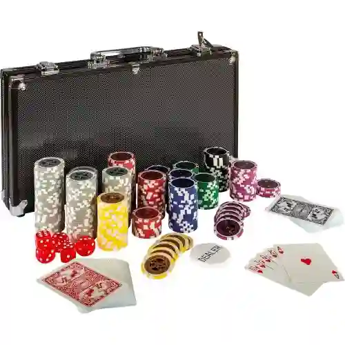 Set da Poker Ultimate Black Edition con 300 Chip e valigetta