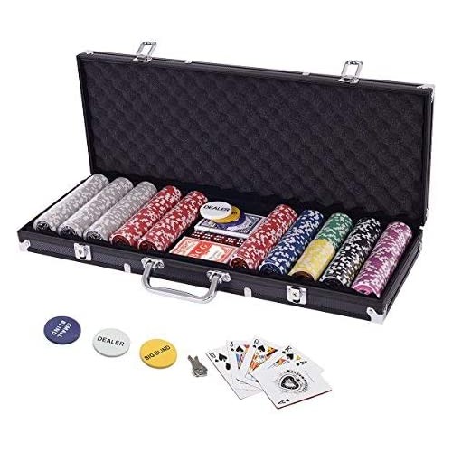 Super Set da Poker con 500 Chips Laser e valigetta in alluminio