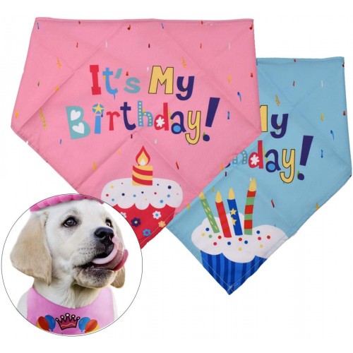 colore: blu bandana e cappello per torta di buon compleanno per cani bandana triangolare HACRAHO Bandana per il compleanno del cane sciarpa e cappello per animali domestici