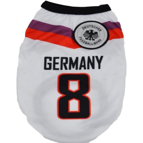Maglia calcio Germani per cani, numero 8, con logo su dorso
