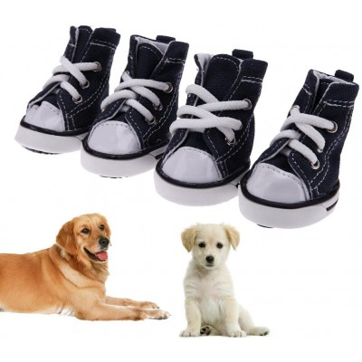 Set 4 scarpe da ginnastica di tela per cani, antiscivolo e resistenti