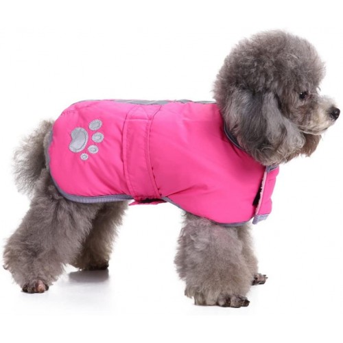 Cappotto riflettente per cani, impermeabile, colore rosa