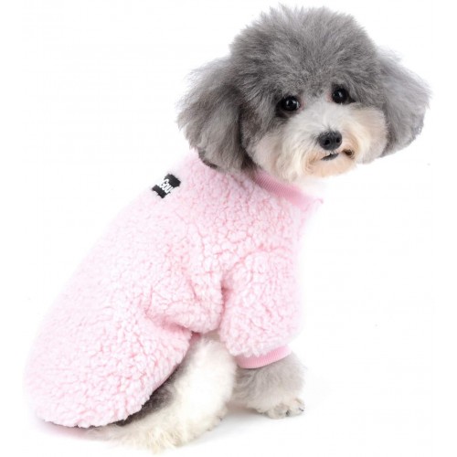 Giubbotto in pile caldo per cuccioli o cani piccoli, colore rosa