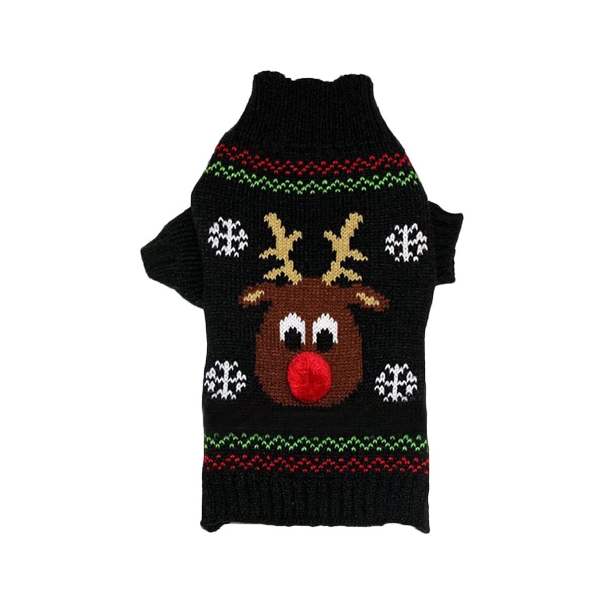 Costume di Natale per cani, maglione con dolcevita, renna Natalizia