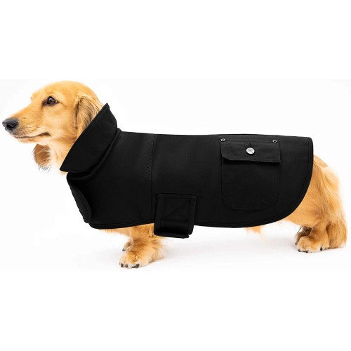 Cappotto termico a bassotto per cani, regolabile, in cotone
