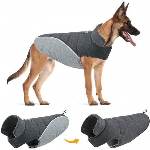 Cappotto reversibile per cani, riflettente, alla moda, invernale