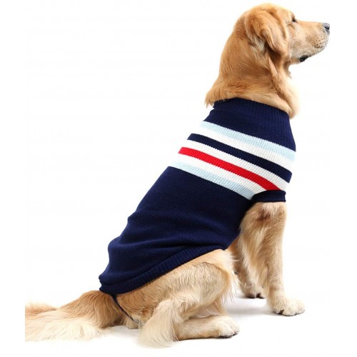 Maglioncino a righe per cani, lavorato a maglia, alla moda