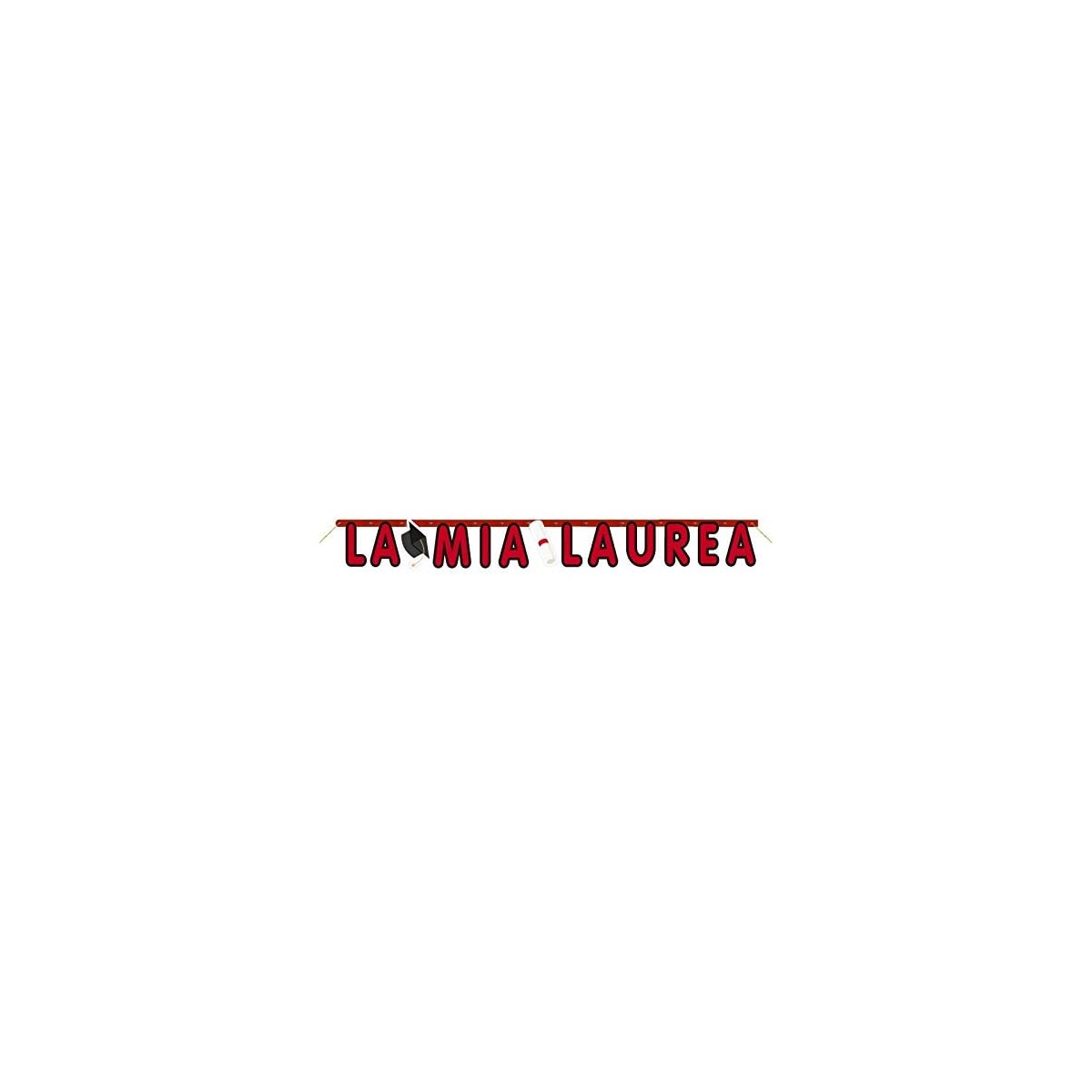 Banner scritta La Mia Laurea da 180 cm, colore rosso