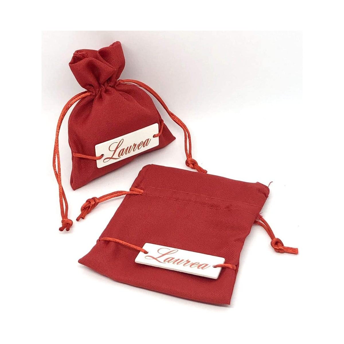Set 12 sacchetti portaconfetti rossi da 10x12cm per bomboniere Laurea