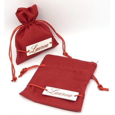 Set 12 sacchetti portaconfetti rossi da 10x12cm per bomboniere Laurea