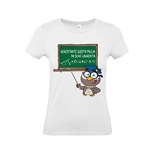 T-Shirt neo Laureata con scritte simpatiche, gadget per feste