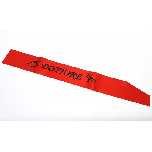 Fascia rossa con scritta Dottore, accessorio per feste
