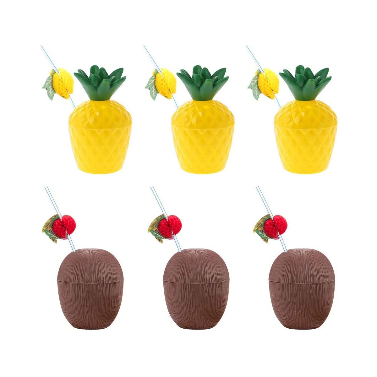 feste tazze come indicato Yardwe anananas in silicone silicone 6 colori bar 12 PCS 12 segnaposti per bicchieri bicchieri per frutta 