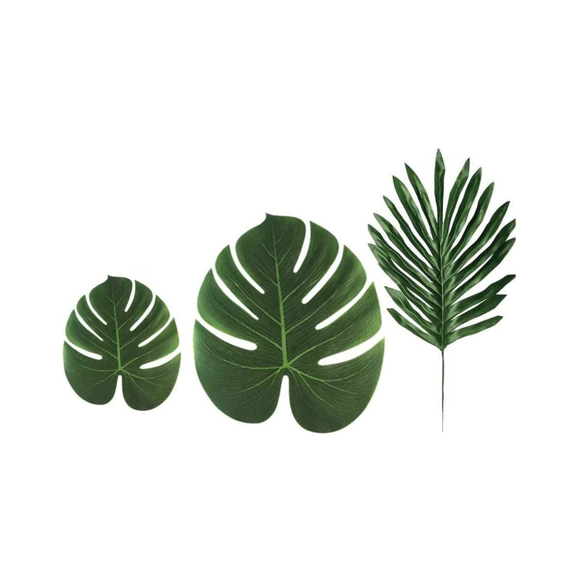 Set da 36 foglie di palma tropicali in PVC, artificiali