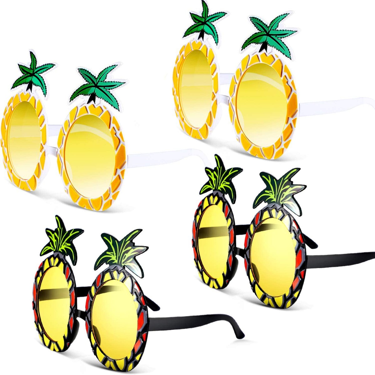 JUN-H 2 Pezzi Ananas Occhiali Ananas Forma Partito Occhiali da Spiaggia Estate Hawaiana Occhiali da Sole Tropicali per Accessori Accessori per Feste 
