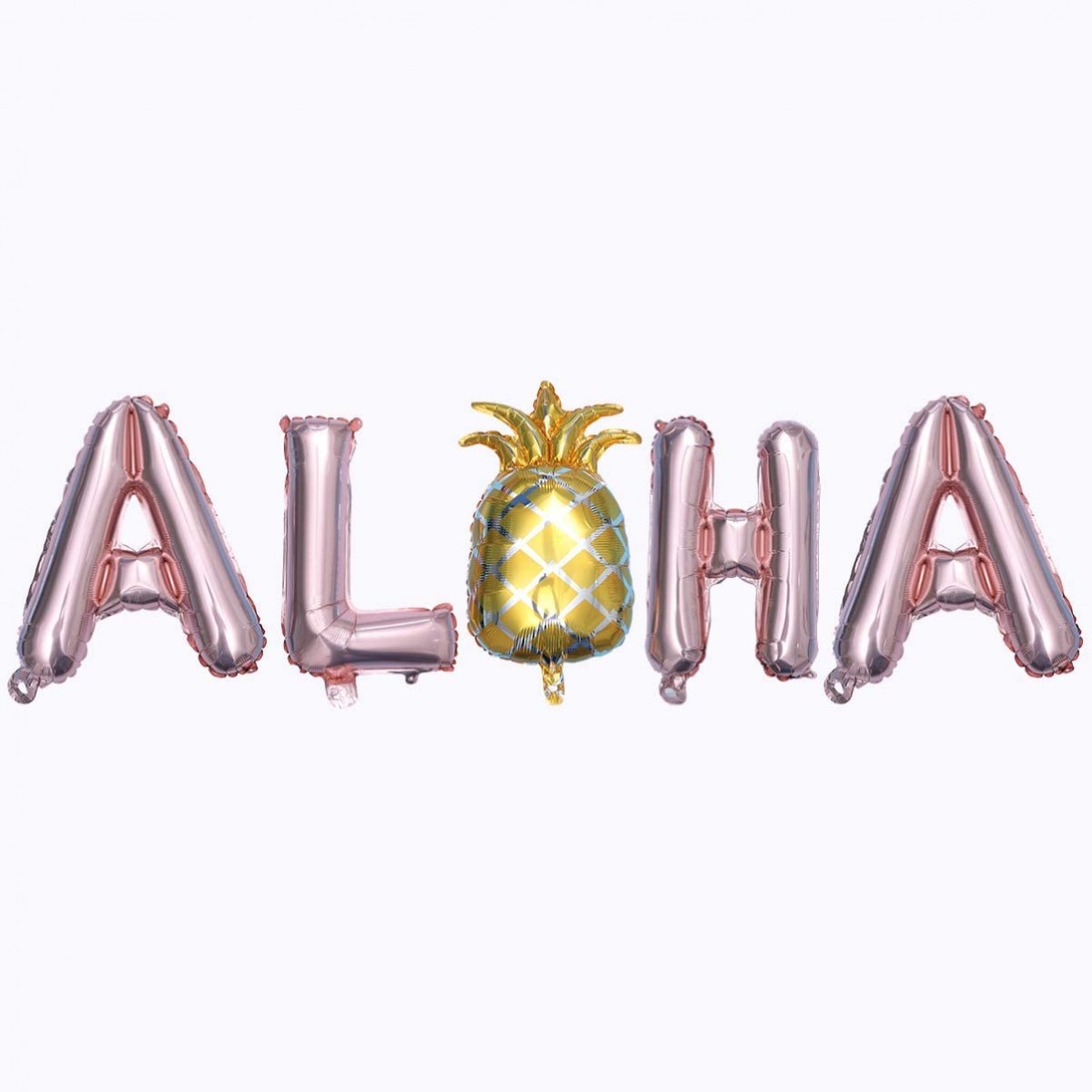 Palloncini lettere Aloha con Ananas, accessorio per feste, colore rosa