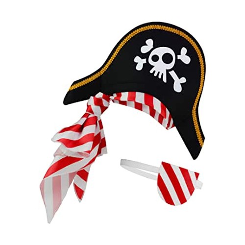 Cappello da pirata con toppa occhio, costumi e travestimenti